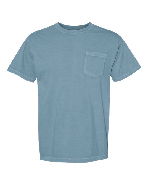 Comfort Colors 6030, Unisex Garment-dyed Heavyweight Pocket T-shirt, Ice Blue