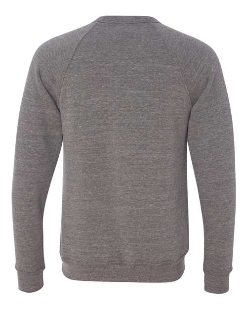 BELLA + CANVAS 3901, Unisex Sponge Fleece Raglan Crewneck Sweatshirt, Grey Triblend