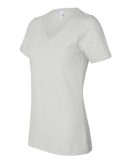 BELLA + CANVAS 6405, Women’s Relaxed Jersey V-neck Tee, White