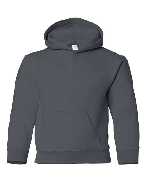 Gildan 18500B, Youth Heavy Blend Hooded Sweatshirt, Charcoal