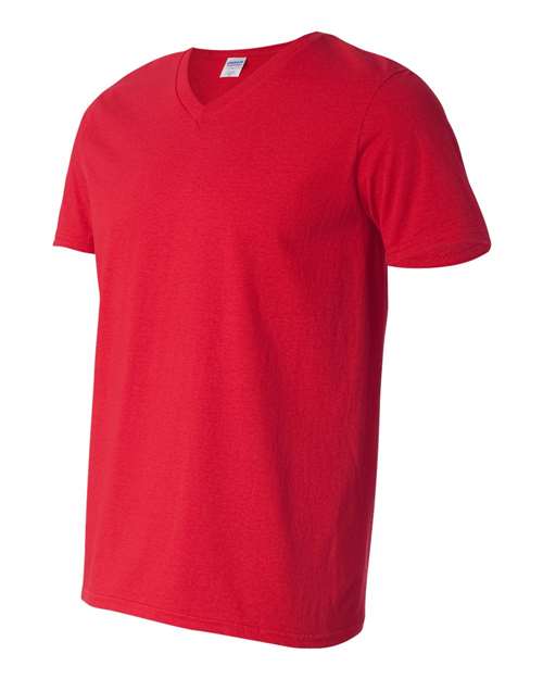 Gildan 64V00, Unisex Softstyle V-neck T-shirt, Cherry Red