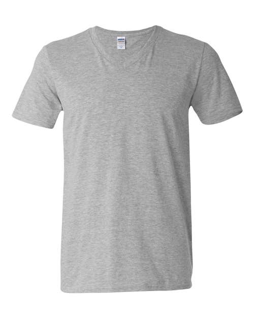 Gildan 64V00, Unisex Softstyle V-neck T-shirt, Sport Grey