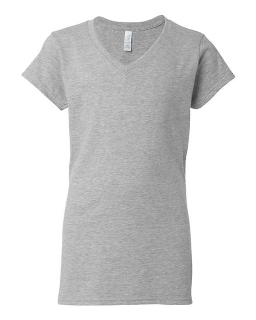 Gildan 64V00L, Women's Softstyle V-neck T-shirt, Sport Grey