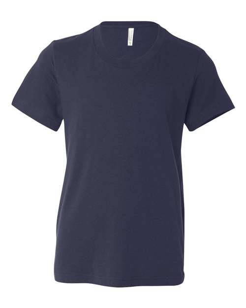 BELLA + CANVAS 3001Y, Youth Jersey Tee, Navy
