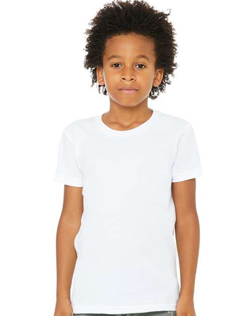 BELLA + CANVAS 3001Y, Youth Jersey Tee, White