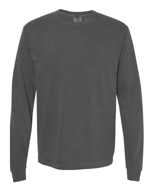 Unisex Garment-Dyed Heavyweight Long Sleeve T-Shirt - Pepper - - 2217