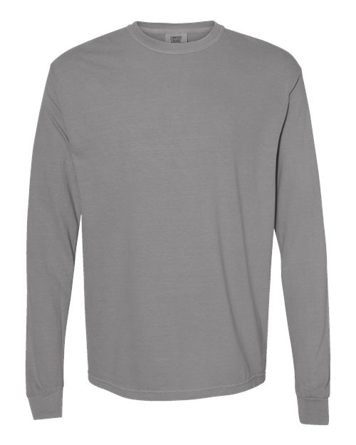 Unisex Garment-Dyed Heavyweight Long Sleeve T-Shirt - Grey - - 2217