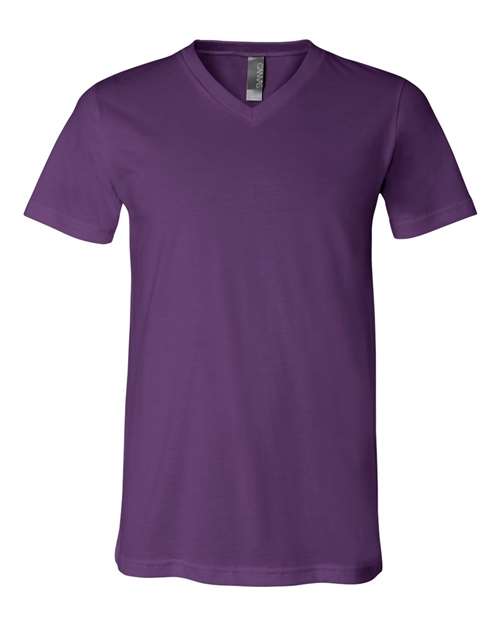 BELLA + CANVAS 3005, Unisex Jersey V-neck Tee, Team Purple