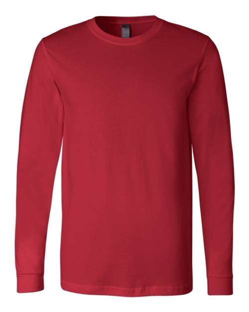 Unisex Jersey Long Sleeve Tee - Red - - 123