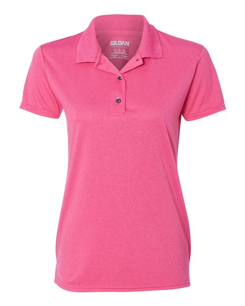 Performance® Jersey Polo - - 3468 29160 44800L Athletics Best Selling Brands Button Down Collar Fitness and Wellness Gildan Jersey Light (Under 5 oz) Moisture-Management No Visible Logos Office Apparel and Workwear Performance Plackets Polyester - 100% Polyester - Over 50% Short Sleeves Side Seams Sport Shirts Tops Welt Collar Womens