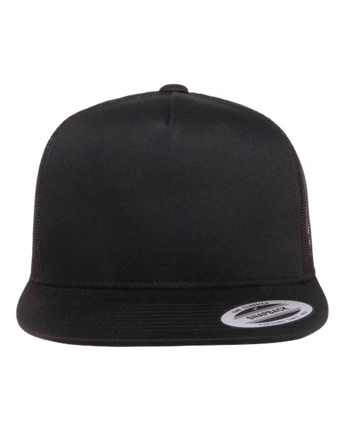 YP Classics 6006, Classic Five-panel Trucker Cap, Black