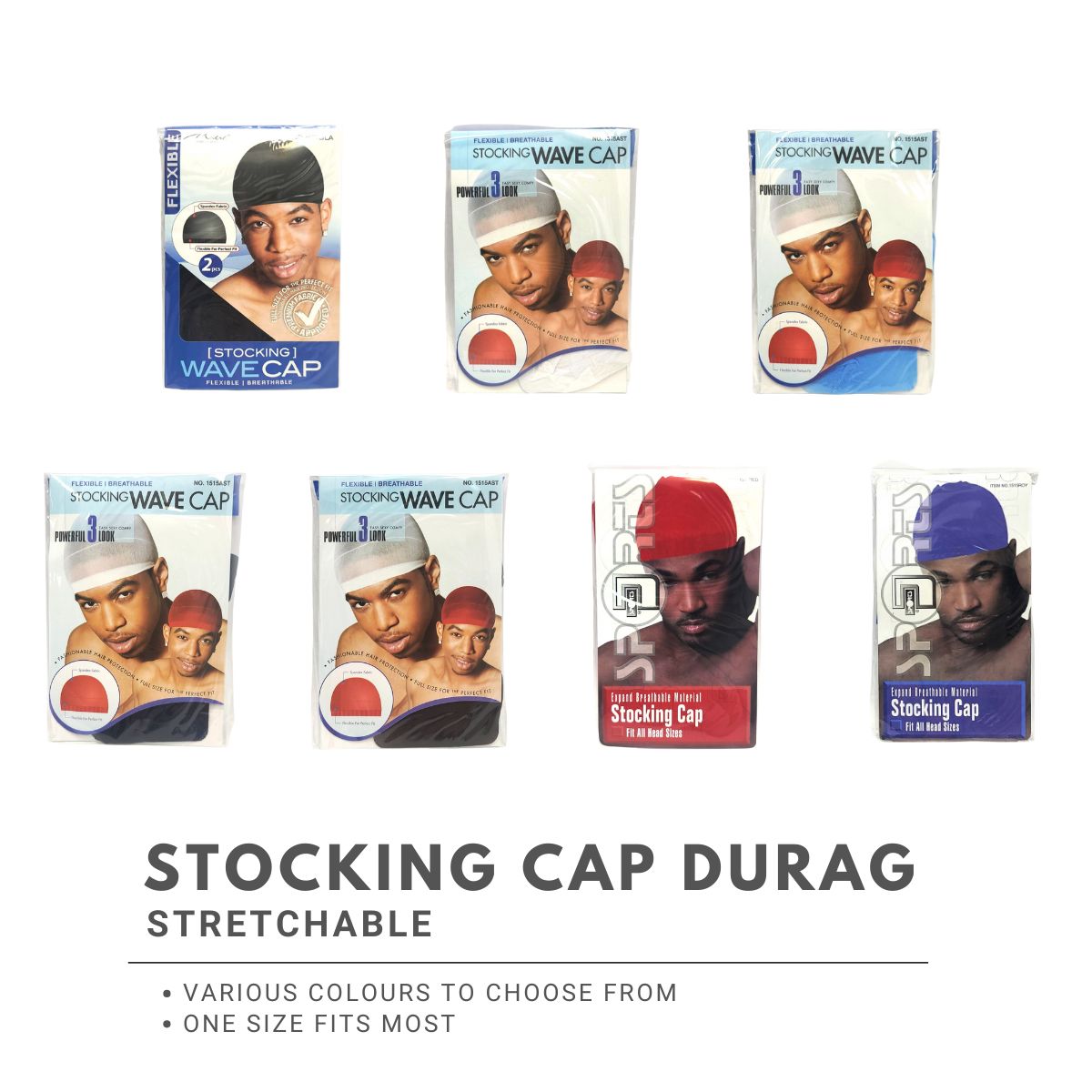 Stocking Wave Cap, Multi-Coloured, One Size, 1515 Accessories