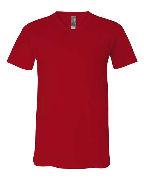 BELLA + CANVAS 3005, Unisex Jersey V-neck Tee, Red