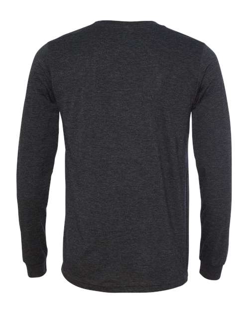 BELLA + CANVAS 3513, Unisex Triblend Long Sleeve Tee, Charcoal Black Triblend