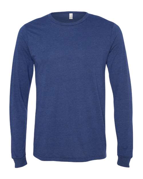 BELLA + CANVAS 3513, Unisex Triblend Long Sleeve Tee, Navy Triblend