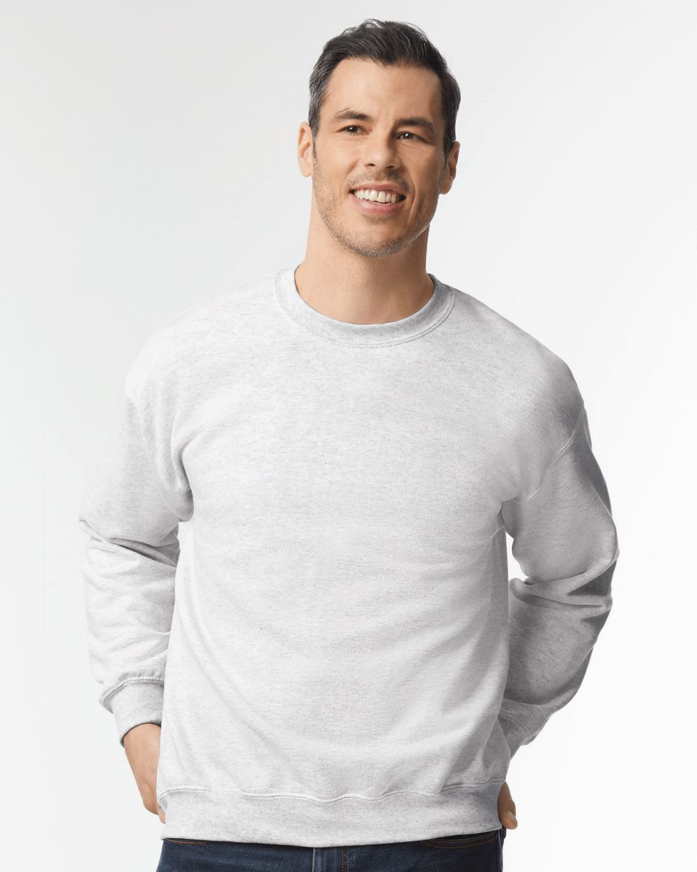 Gildan 12000, Unisex Dryblend Crewneck Sweatshirt, Ash