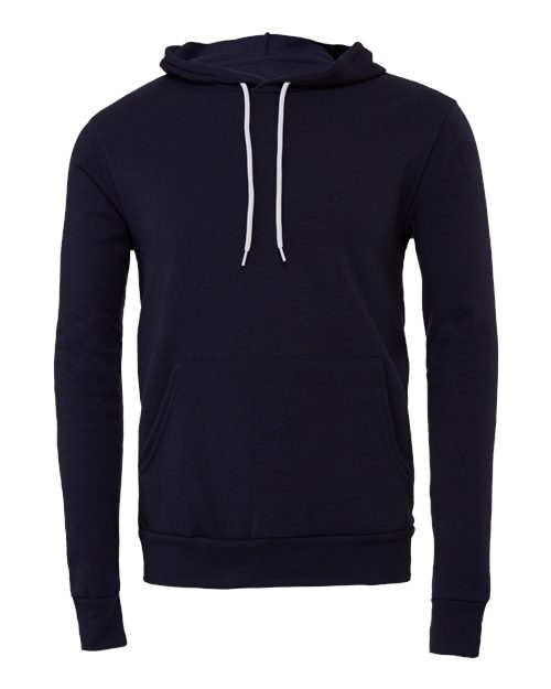 BELLA + CANVAS 3719, Unisex Sponge Fleece Hoodie Sweatshirt, Navy