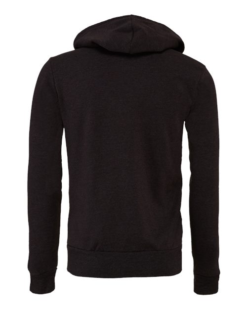 BELLA + CANVAS 3739, Unisex Sponge Fleece Full-zip Hoodie Sweatshirt, Dark Grey Heather