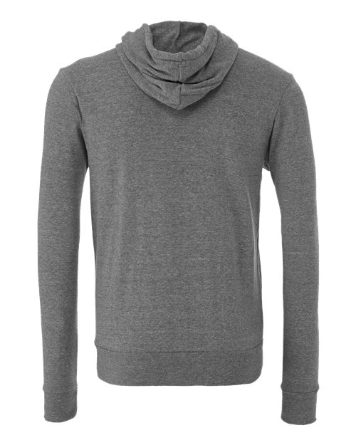 BELLA + CANVAS 3739, Unisex Sponge Fleece Full-zip Hoodie Sweatshirt, Deep Heather