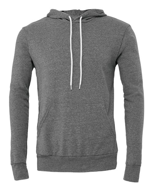 BELLA + CANVAS 3719, Unisex Sponge Fleece Hoodie Sweatshirt, Deep Heather