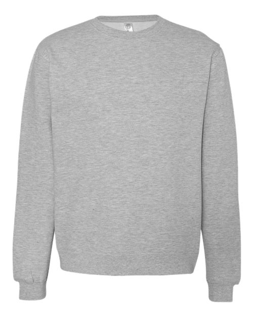 Independent Trading Co. SS3000, Unisex Midweight Crewneck Sweatshirt, Grey Heather