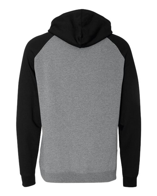 Independent Trading Co. IND40RP, Unisex Raglan Hooded Sweatshirt, Gunmetal Heather/ Black