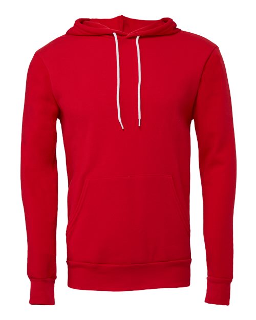 BELLA + CANVAS 3719, Unisex Sponge Fleece Hoodie Sweatshirt, Red