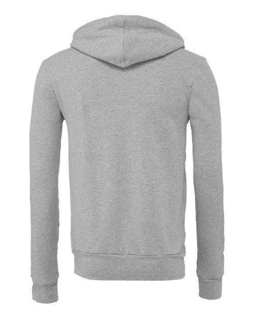 BELLA + CANVAS 3739, Unisex Sponge Fleece Full-zip Hoodie Sweatshirt, Athletic Heather