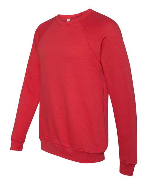 BELLA + CANVAS 3901, Unisex Sponge Fleece Raglan Crewneck Sweatshirt, Red
