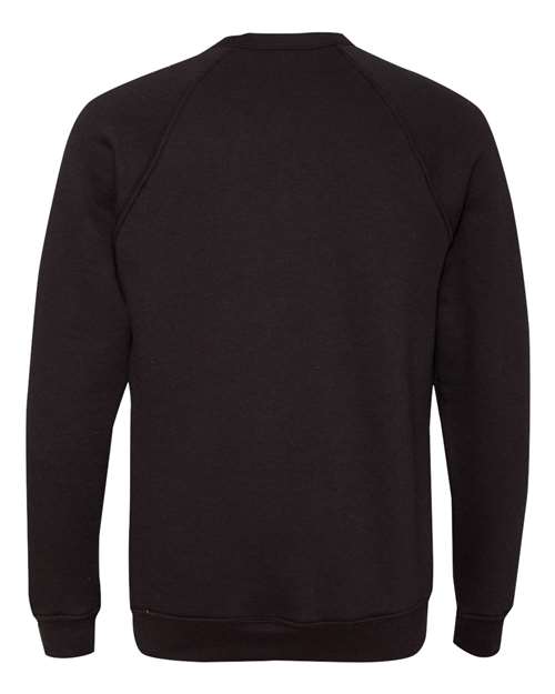 BELLA + CANVAS 3901, Unisex Sponge Fleece Raglan Crewneck Sweatshirt, Black