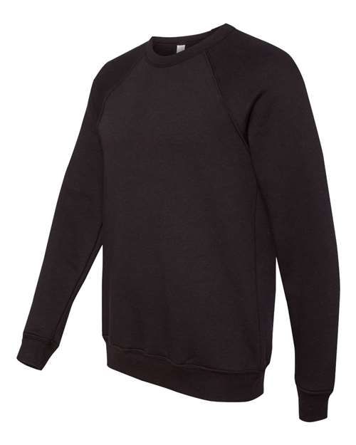 BELLA + CANVAS 3901, Unisex Sponge Fleece Raglan Crewneck Sweatshirt, Black