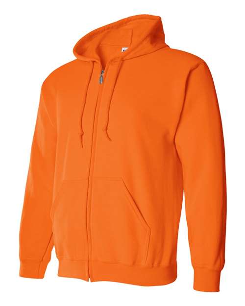 Gildan 18600, Unisex Heavy Blend Full-zip Hooded Sweatshirt, Safety Orange
