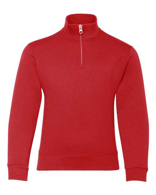 Nublend® Youth Quarter-Zip Cadet Collar Sweatshirt - - 3065 True Red L 8-8.9 oz 85835 995YR Blends Cadet Collar Cotton Cotton/Poly (50/50) Cozy Essentials Cozy Pairings Cuffed / Cuffs Fleece Go To Basics Heavy (Over 6 oz) Infant Toddler & Youth Fleece JERZEES Kissing Zippers No Treatment No Visible Logos Polyester Preshrunk Pullovers Quarter-Zips School & Team Sweatshirts Sweatshirts & Fleece Tear Away Tops Tubular Youth Zips