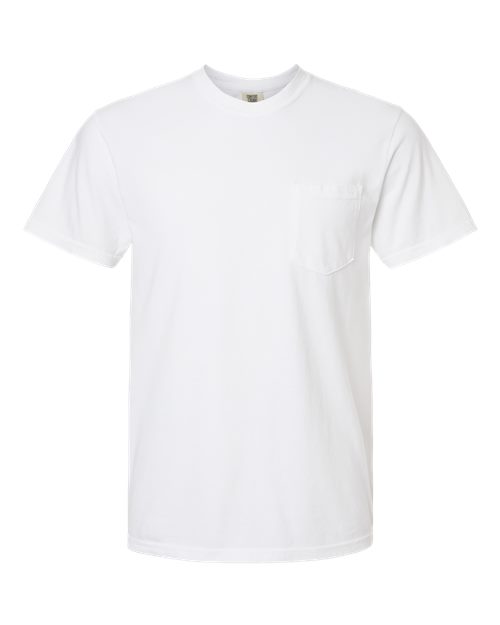 Unisex Garment-Dyed Heavyweight Pocket T-Shirt - White - - 1963