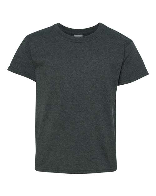 Gildan 5000B, Youth Heavy Cotton T-shirt, Dark Heather