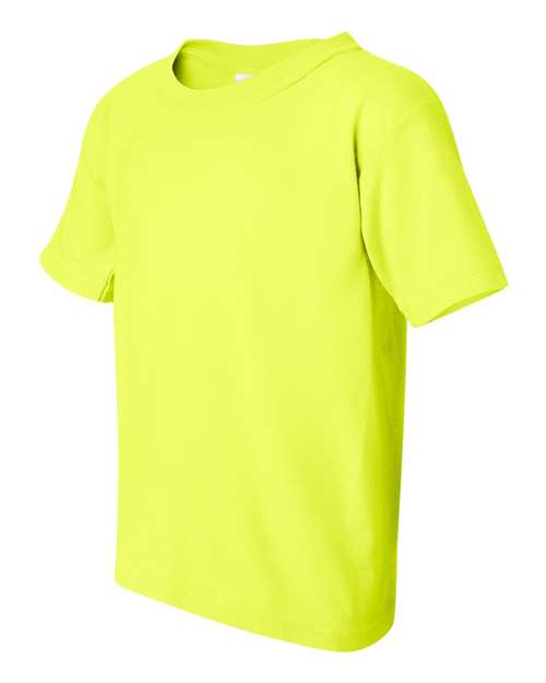 Gildan 5000B, Youth Heavy Cotton T-shirt, Safety Green