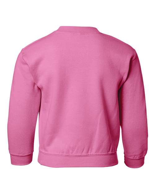 Gildan 18000B, Youth Heavy Blend Crewneck Sweatshirt, Safety Pink