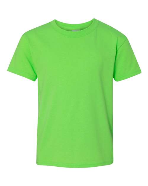 Gildan 5000B, Youth Heavy Cotton T-shirt, Neon Green