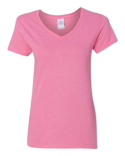 Gildan 5V00L, Women's Heavy Cotton V-neck T-shirt, Azalea