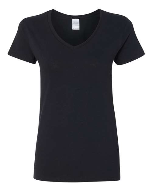 Gildan 5V00L, Women's Heavy Cotton V-neck T-shirt, Black
