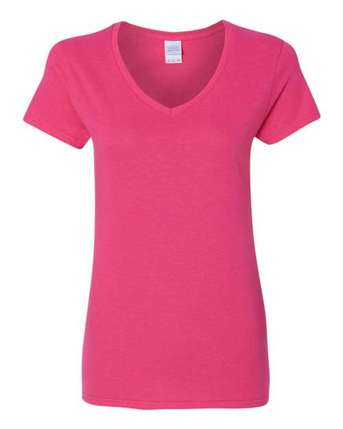 Gildan 5V00L, Women's Heavy Cotton V-neck T-shirt, Heliconia