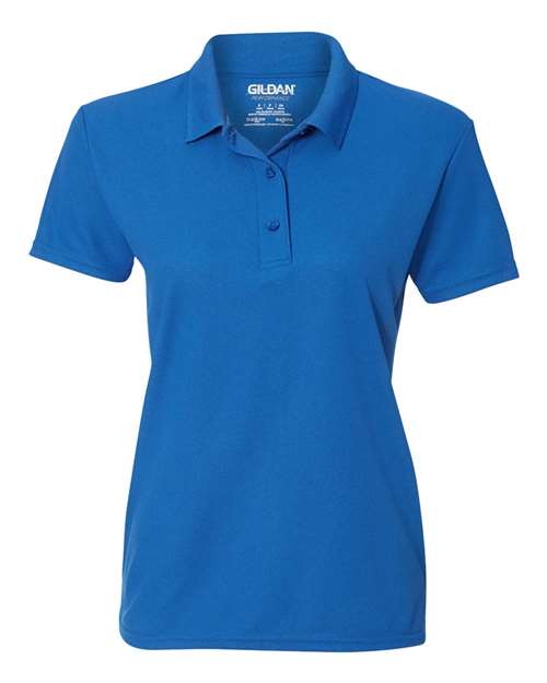 Women's Performance® Double Piqué Polo - - 3470 Royal L 29360 45800L 5-5.9 oz Antimicrobial Athletics Best Selling Brands Button Down Collar Fitness and Wellness Gildan Golf Moisture-Management No Visible Logos Office Apparel and Workwear Performance Pique Plackets Polos Polos & Knits Polyester - 100% Polyester - Over 50% Regular (5-6 oz) Short Sleeves Side Seams Sport Shirts Tops Welt Collar Womens