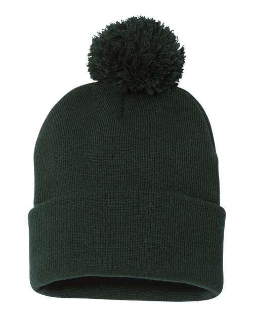 12" Pom-Pom Cuffed Beanie - - 3015 - Toronto Screen Printing- Color