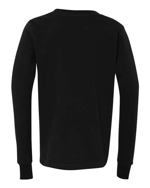 BELLA + CANVAS 3501Y, Youth Jersey Long Sleeve Tee, Black