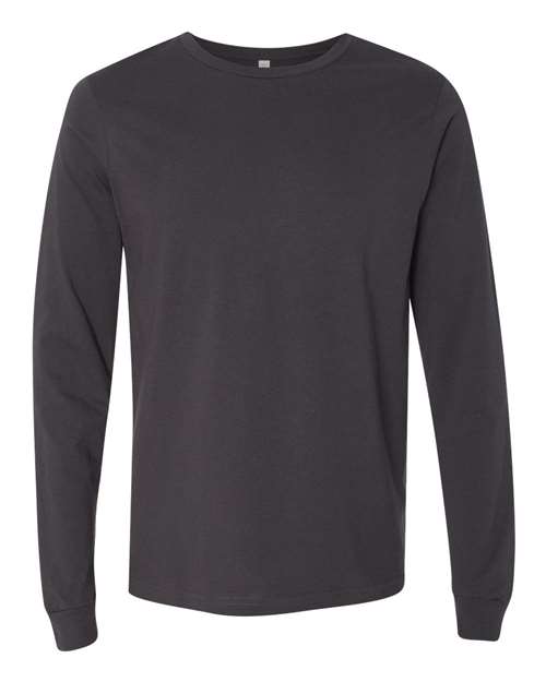 BELLA + CANVAS 3501, Unisex Jersey Long Sleeve Tee, Dark Grey