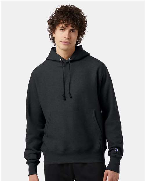Champion S101, Unisex Reverse Weave Hooded Sweatshirt, Charcoal Heather