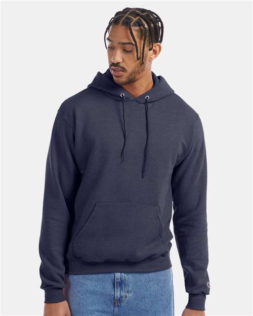Unisex Powerblend® Hooded Sweatshirt - Navy Heather - - 1757