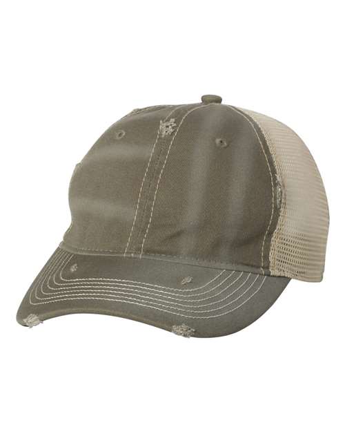 Bounty Dirty-Washed Mesh-Back Cap - - 2176 Olive Khaki Adjustable 3150 80995 Adjustable Adult Blends Cotton Cotton - Over 50% Fitness and Wellness Garment Washed Go To Fashion Hats Headwear Low Profiles Mens & Unisex Mesh Mesh Back No Treatment No Visible Logos One Size Open Backs Polyester Pre-Curved Visor Relaxed School & Team Six-Panel Slide Buckle Socially Conscious Manufacturing Sustainable Manufacturing Sustainable Styles Truckers Unstructured Valucap