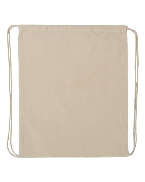 Q-Tees Q4500, Economical Cotton Drawstring Bag, Natural