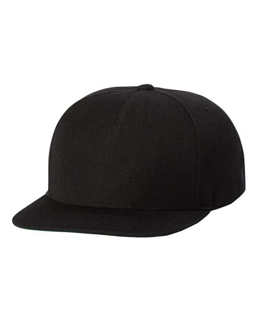 Premium Five-Panel Snapback Cap - - 3782 Black Adjustable 43095 5089M Adjustable Adult Blends Company Store Hats Company Store Headwear Company Store Style Guide Fitness and Wellness Five-Panel Flat Bills Go To Fashion Hats Headwear High Profiles Mens & Unisex No Visible Logos One Size Open Backs School & Team Snapback Structured What's New YP Classics